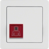 Нажимная кнопка вызова с рамкой, Q.1, цвет: полярная белизна, с эффектом бархата 52066089