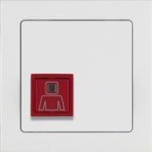 Нажимная кнопка вызова с рамкой, Q.3, цвет: полярная белизна, с эффектом бархата 52066099