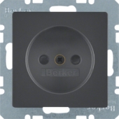 Штепсельная розетка без защитного контакта с защитой от детей IEC 60884-1, Q.1/Q.3, цвет: антрацитовый, с эффектом бархата 6167336086