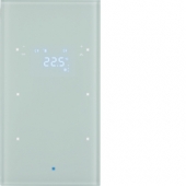 Стеклянный сенсор 2-канальный с регулятором температуры помещения, TS Sensor, цвет: полярная белизна 75642030