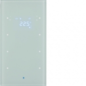 Стеклянный сенсор 3-канальный с регулятором температуры помещения, TS Sensor, цвет: полярная белизна 75643030