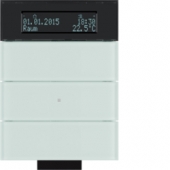 Инфракрасный клавишный сенсор B.IQ с регулятором температуры помещения, 3-канальный, стекло, цвет: полярная белизна 75663690
