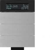 Инфракрасный клавишный сенсор B.IQ с регулятором температуры помещения, 3-канальный, алюминий 75663694