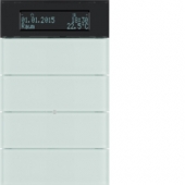 Клавишный сенсор B.IQ с регулятором температуры помещения, 4-канальный, стекло, цвет: полярная белизна 75664590