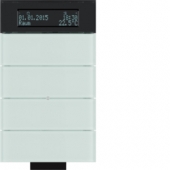 Инфракрасный клавишный сенсор B.IQ с регулятором температуры помещения, 4-канальный, стекло, цвет: полярная белизна 75664690
