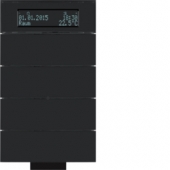 Инфракрасный клавишный сенсор B.IQ с регулятором температуры помещения, 4-канальный, стекло, цвет: черный 75664692