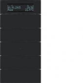 Клавишный сенсор B.IQ с регулятором температуры помещения, 5-канальный, стекло, цвет: черный 75665592