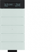 Инфракрасный клавишный сенсор B.IQ с регулятором температуры помещения, 5-канальный, стекло, цвет: полярная белизна 75665690