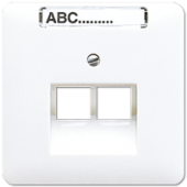 Крышка для ординарной телефонной и компютерной розетки  UAE, белая CD569-2NAUAWW