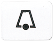 Окошко с символом для "KO-клавиш", символ "звонок" , белое 33KWW