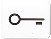 Окошко с символом для "KO-клавиш", символ "ключ" , белое 33TWW