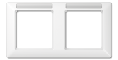 рамка 2-кратная горизонтальная с полем для надписи белая AS5820BFINAWW