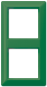 Рамка 2-кратная для вертикальной и горизонтальной установки, термопласт, зеленая AS582BFGN