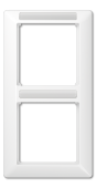 рамка 2-кратная вертикальная с полем для надписи белая AS582BFINAWW
