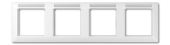 Рамка 4-кратная горизонтальная с полем для надписи белая AS5840BFINAWW