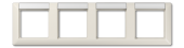 Рамка 4-кратная с полем для надписи для горизонтальной установки, слоновая кость AS5840NA
