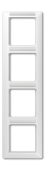 Рамка 4-кратная вертикальная с полем для надписи белая AS584BFINAWW