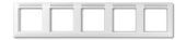 Рамка 5-кратная горизонтальная с полем для надписи белая AS5850BFINAWW