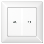 Клавиши с рамкой для выключателя управления жалюзи, белые AS590-5PWW