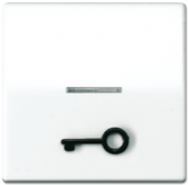 Клавиша для выключателя с окошком для подсветки и символом "замок", белая AS591T1KO5WW