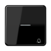 Клавиша с окошком и символом "звонок" для выключателей с подсветкой, черная CD590KO5KSW