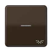 Клавиша с окошком и символом "освещение" для выключателей с подсветкой, коричневая CD590KO5LBR