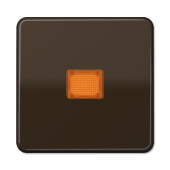 Клавиша с оранжевым окошком для выключателя с подсветкой, коричневая CD590KOBFBR