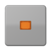 Клавиша с оранжевым окошком для выключателя с подсветкой, серая CD590KOBFGR