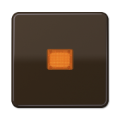 Клавиша с оранжевым окошком для выключателя с подсветкой, коричневая CD590KOBR