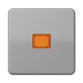 Клавиша с оранжевым окошком для выключателя с подсветкой, серая CD590KOGR