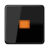 Клавиша с оранжевым окошком для выключателя с подсветкой, черная CD590KOSW