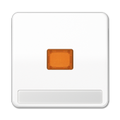 Клавиша с оранжевым окошком для выключателя с подсветкой и полем для надписи, белая CD590NAKOWW