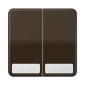 Клавиши для сдвоенных выключателей и кнопок с полем для надписи, коричневые CD595NABR