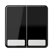 Клавиши для сдвоенных выключателей и кнопок с полем для надписи, черные CD595NASW