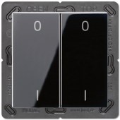 EnOcean выключатель двухклавишный в сборе, с символами, черный ENOA595-01SW