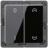 EnOcean выключатель двухклавишный в сборе, с символами, черный ENOA595P01SW