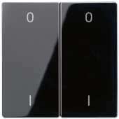 EnOcean выключатель двухклавишный в сборе с символами, черный ENOLS995-01SW