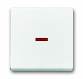 Клавиша для 1-клавишных выключателей/переключателей/кнопок, красная линза, Impressivo, белый 1789-84
