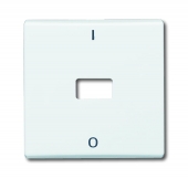 Клавиша для механизма 1-клавишного выключателя/переключателя/кнопки, с окном для линзы, с маркировкой "I/O" (IP44), серия Allwetter 44, цвет слоновая кость 2108-32