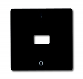 Клавиша для механизма 1-клавишного выключателя/переключателя/кнопки, с окном для линзы, с маркировкой "I/O" (IP44), серия Allwetter 44, цвет антрацит 2108-35
