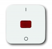 Клавиша для механизма 1-клавишного выключателя/переключателя/кнопки с красной линзой и маркировкой "I/O", серия Reflex SI, цвет альпийский белый 2508-214