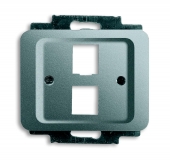 Плата центральная (накладка) для 2-х разъёмов Modular Jack (артикулы 0210, 0211 и 0219), серия alpha exclusive, цвет титан 2561-02-266